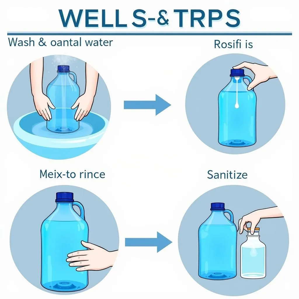 Cleaning a hospital water jug to maintain hygiene