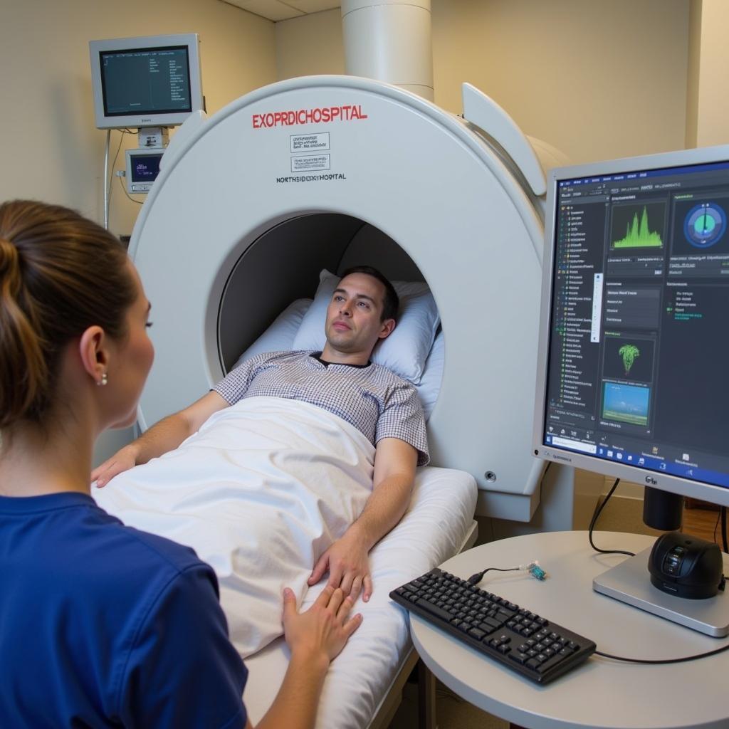 Patient receiving hyperbaric oxygen therapy for wound healing