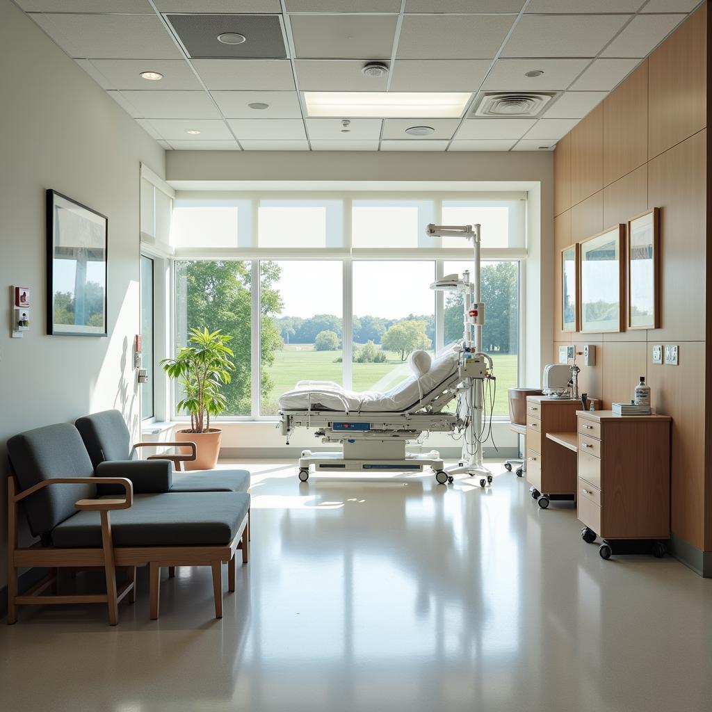 A luxurious and modern patient room 