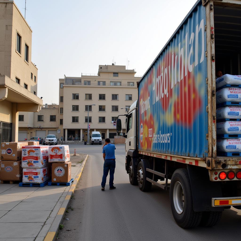 International aid arriving at a Gaza hospital