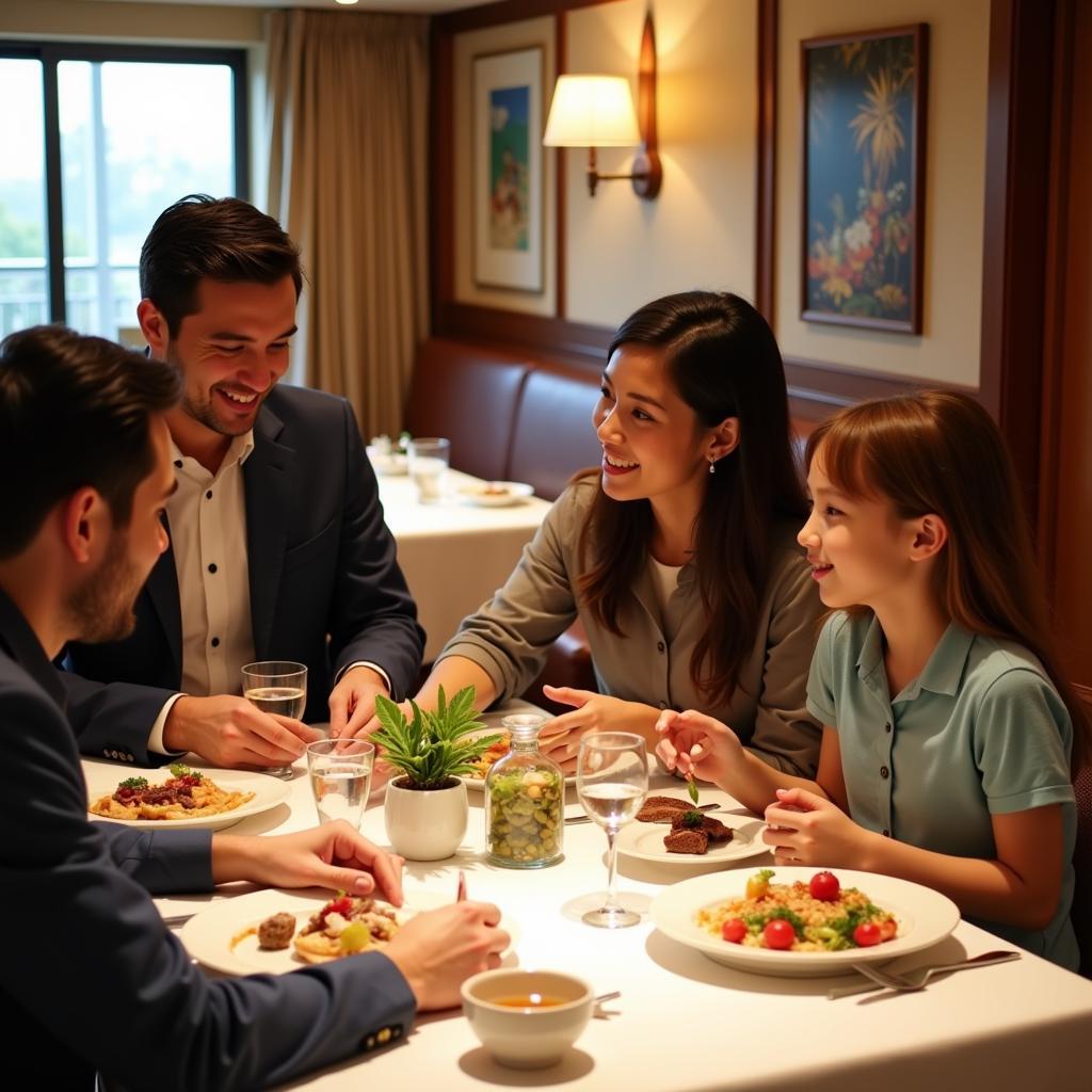 Interpreter Assisting Guests at Hotel Restaurant