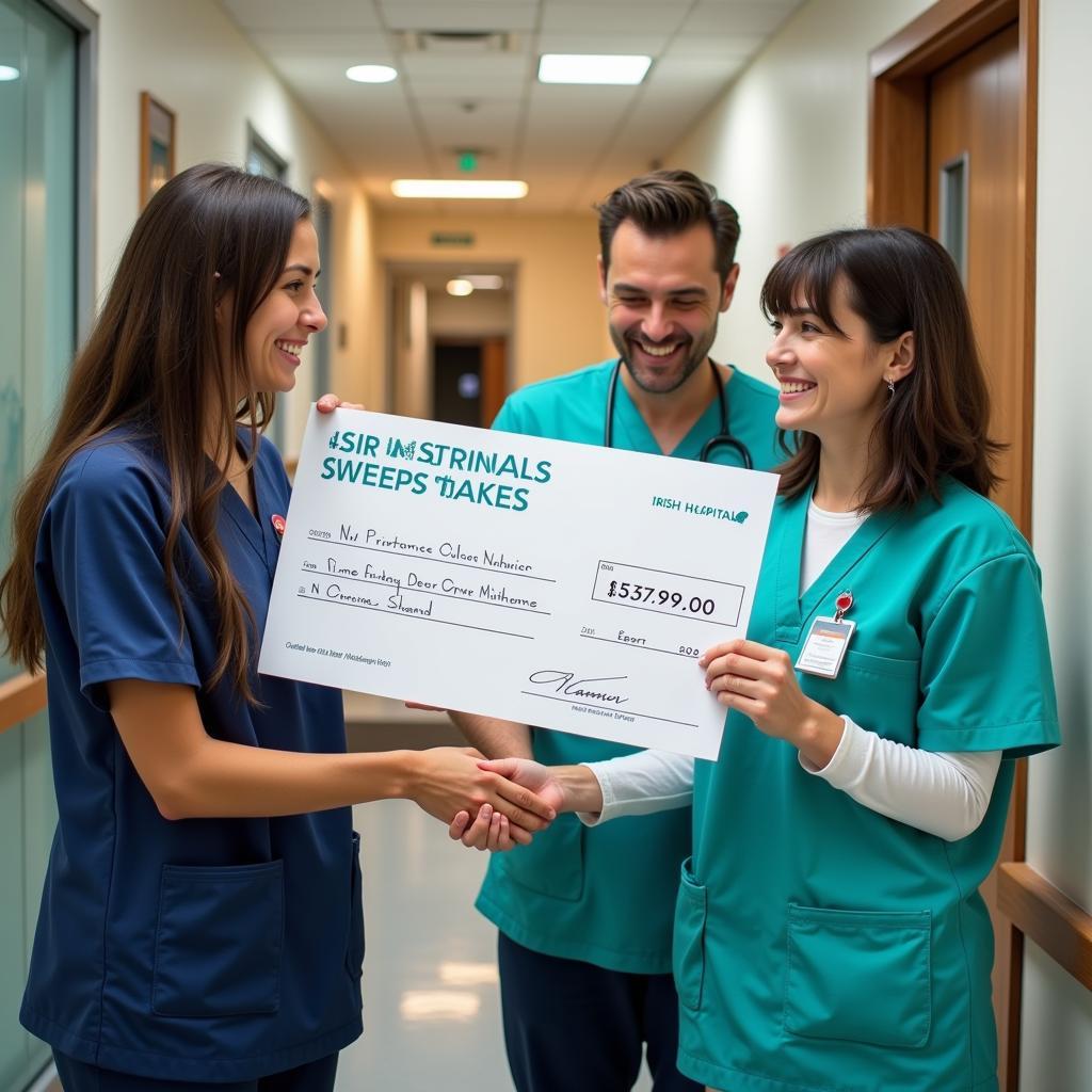 Hospital Staff Receiving Donation