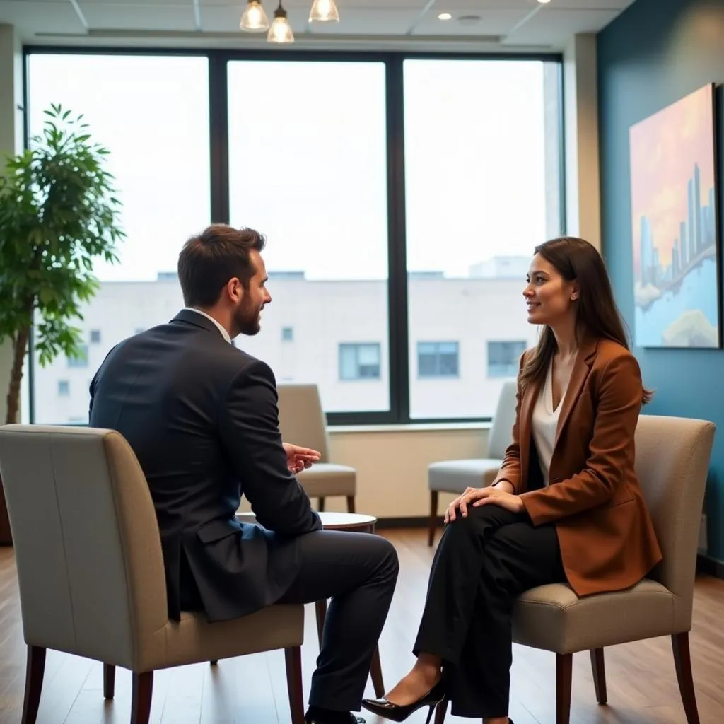 Job Interview Taking Place in a Bright and Modern Office at McKinney Baylor Hospital