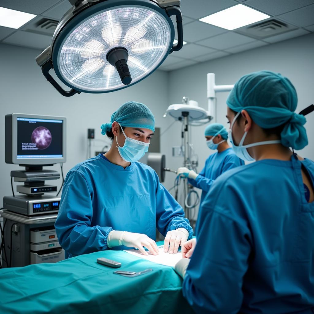 Advanced surgical equipment in a Kaplan Hospital operating room