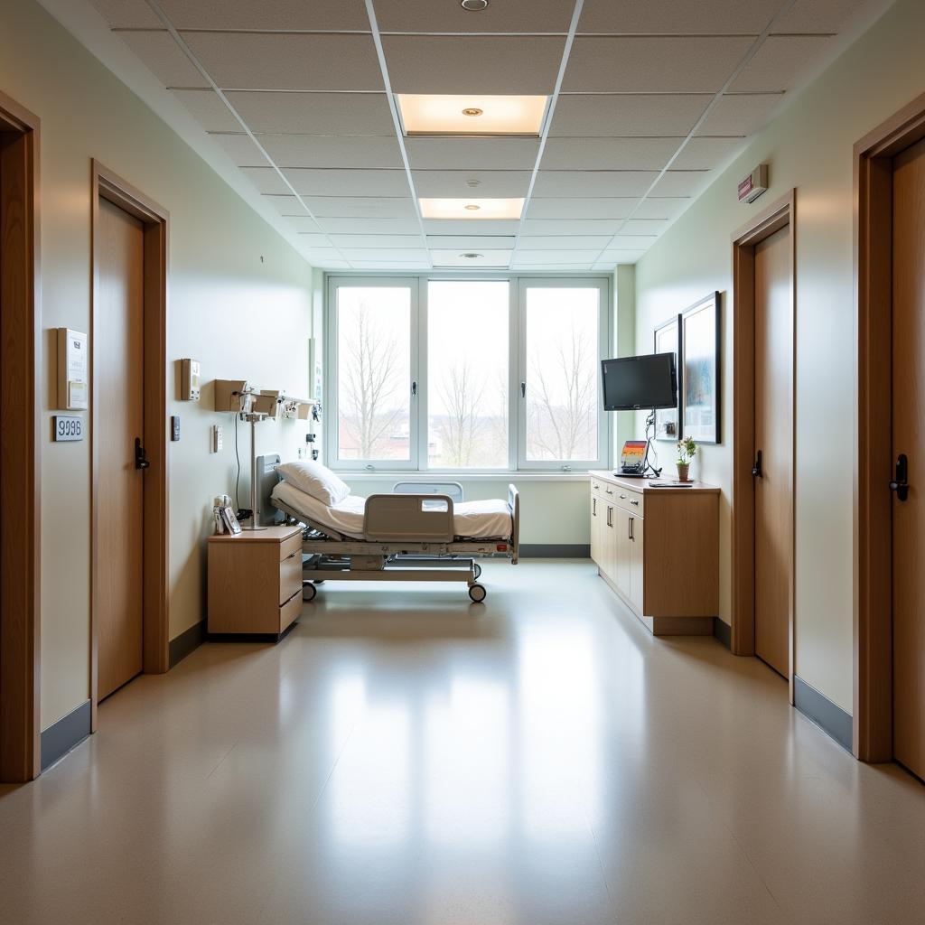 Comfortable and well-equipped patient room at Kaplan Hospital