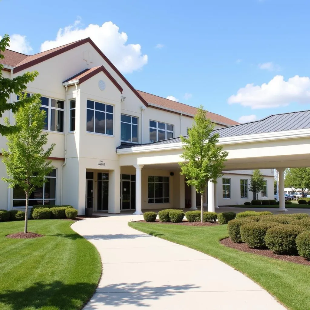 Exterior view of Kent Hospital in Rhode Island