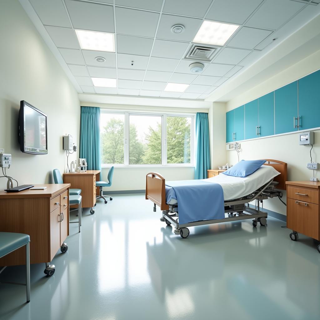 Comfortable and modern patient room at Kindred Hospital Indianapolis North