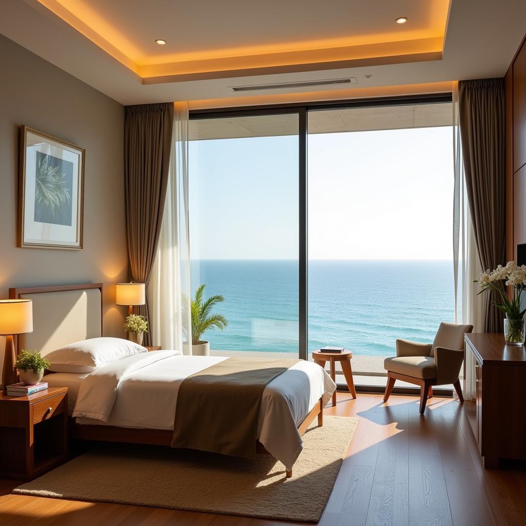 Luxurious patient room with an ocean view in Koh Samui Hospital