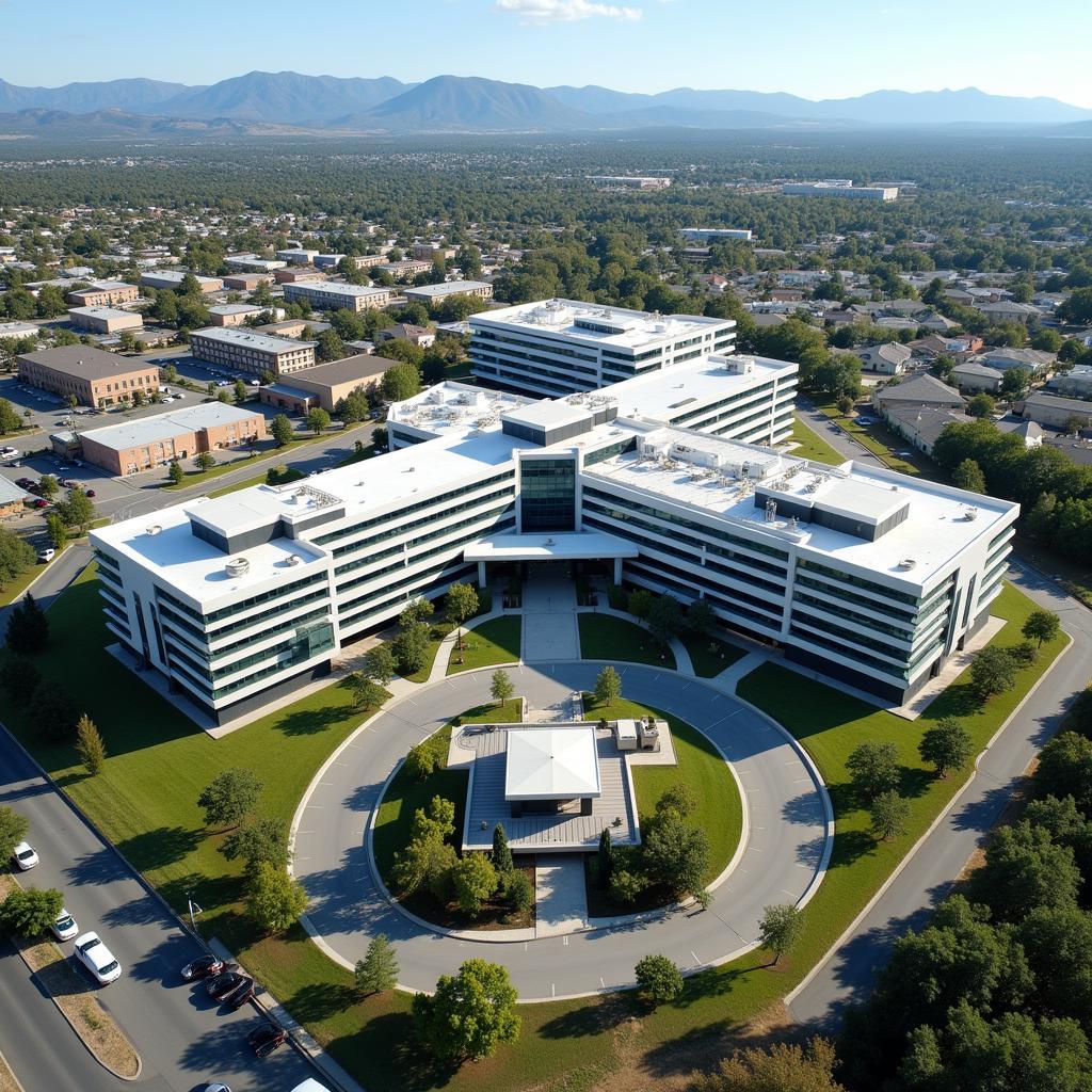 Aerial view of La Fe University and Polytechnic Hospital complex