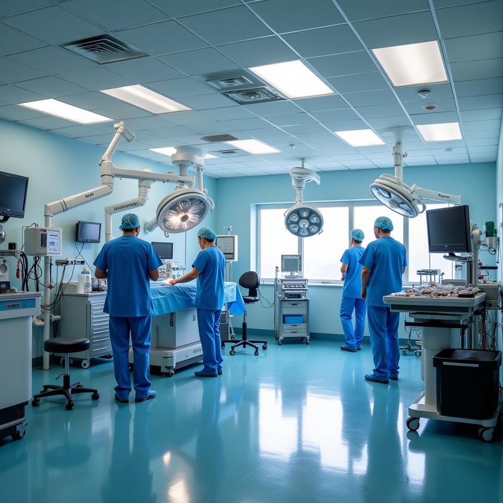 Advanced surgical technology in an operating room at La Fe Hospital