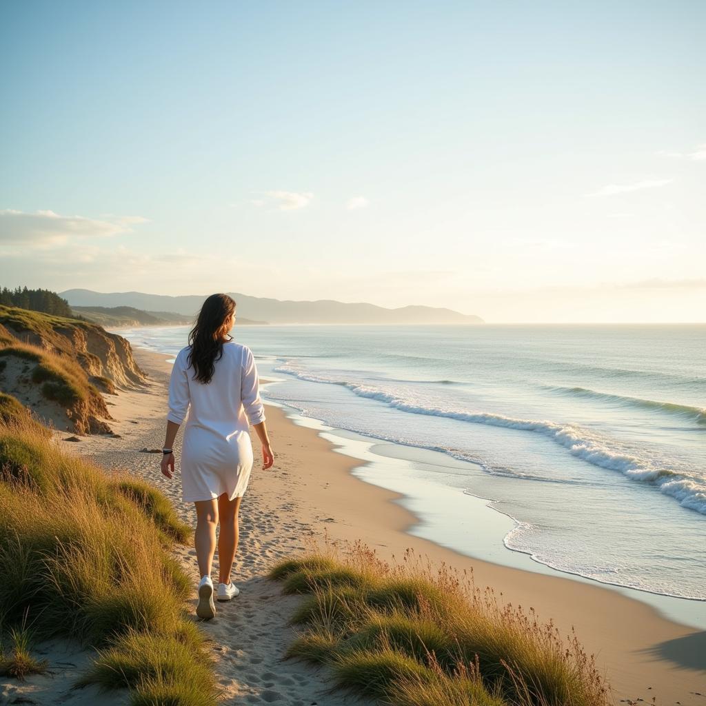 Patients strolling along the La Jolla coastline.