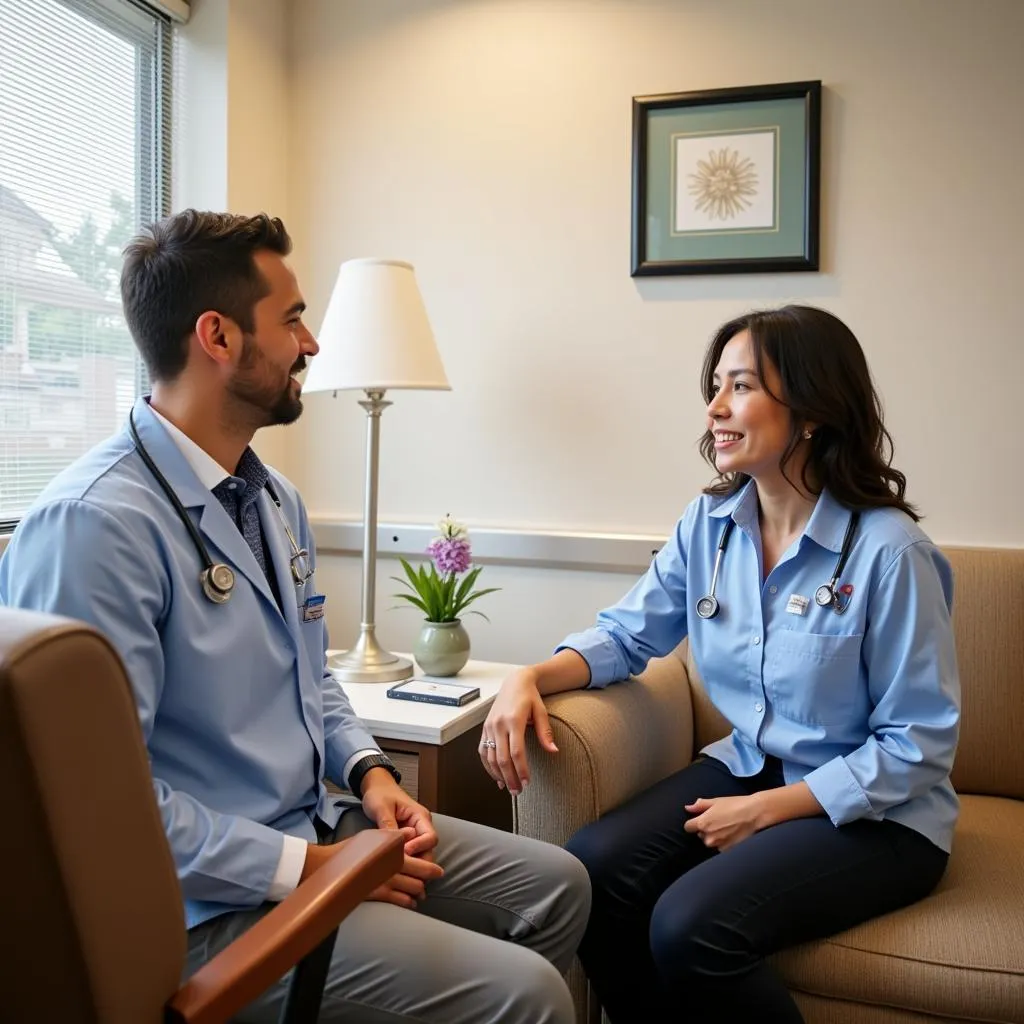 Doctor and Patient Discussing Treatment Plan in Lansing, IL Hospital Room