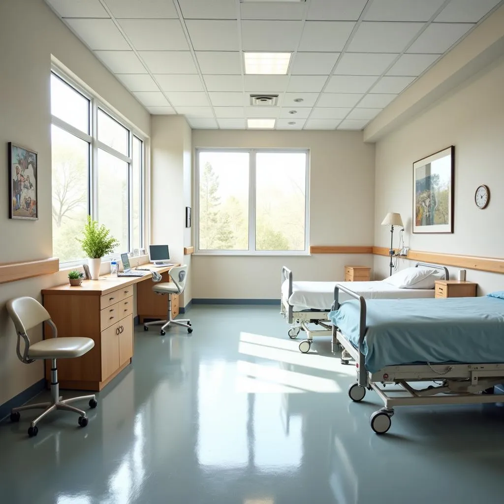 Comfortable and modern patient room