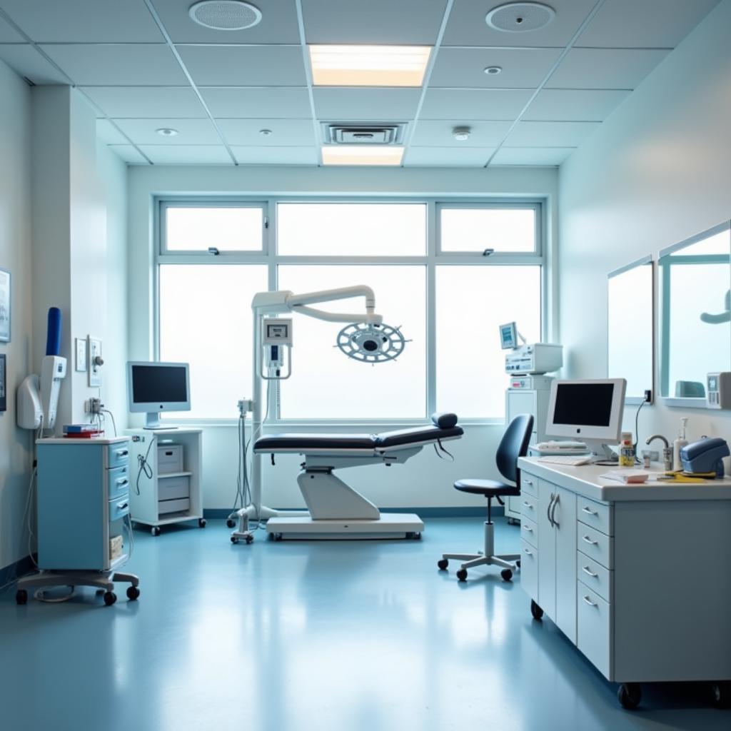 Modern and well-equipped exam room at Leader Heights Animal Hospital