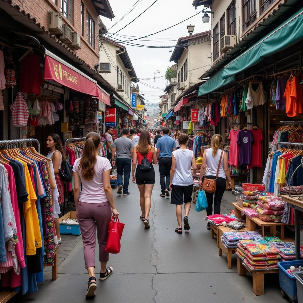 Shoppers on Linking Road