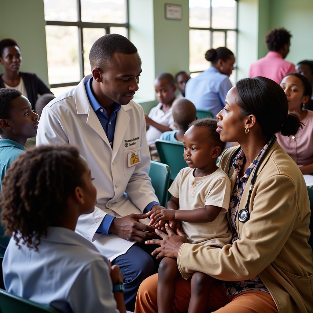 Doctors Consulting with Patients at Lucy Kibaki Hospital