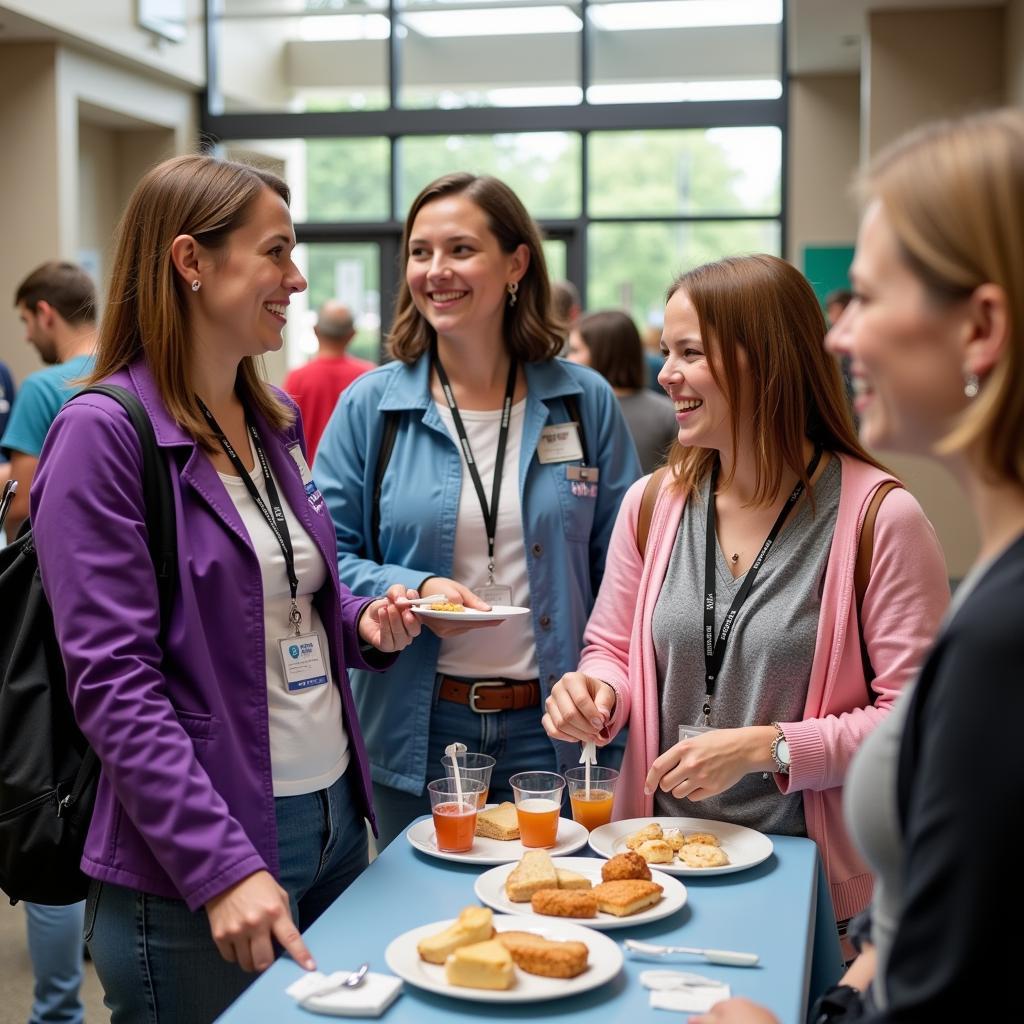 Attendees engaging with hospital staff and enjoying the welcoming atmosphere.