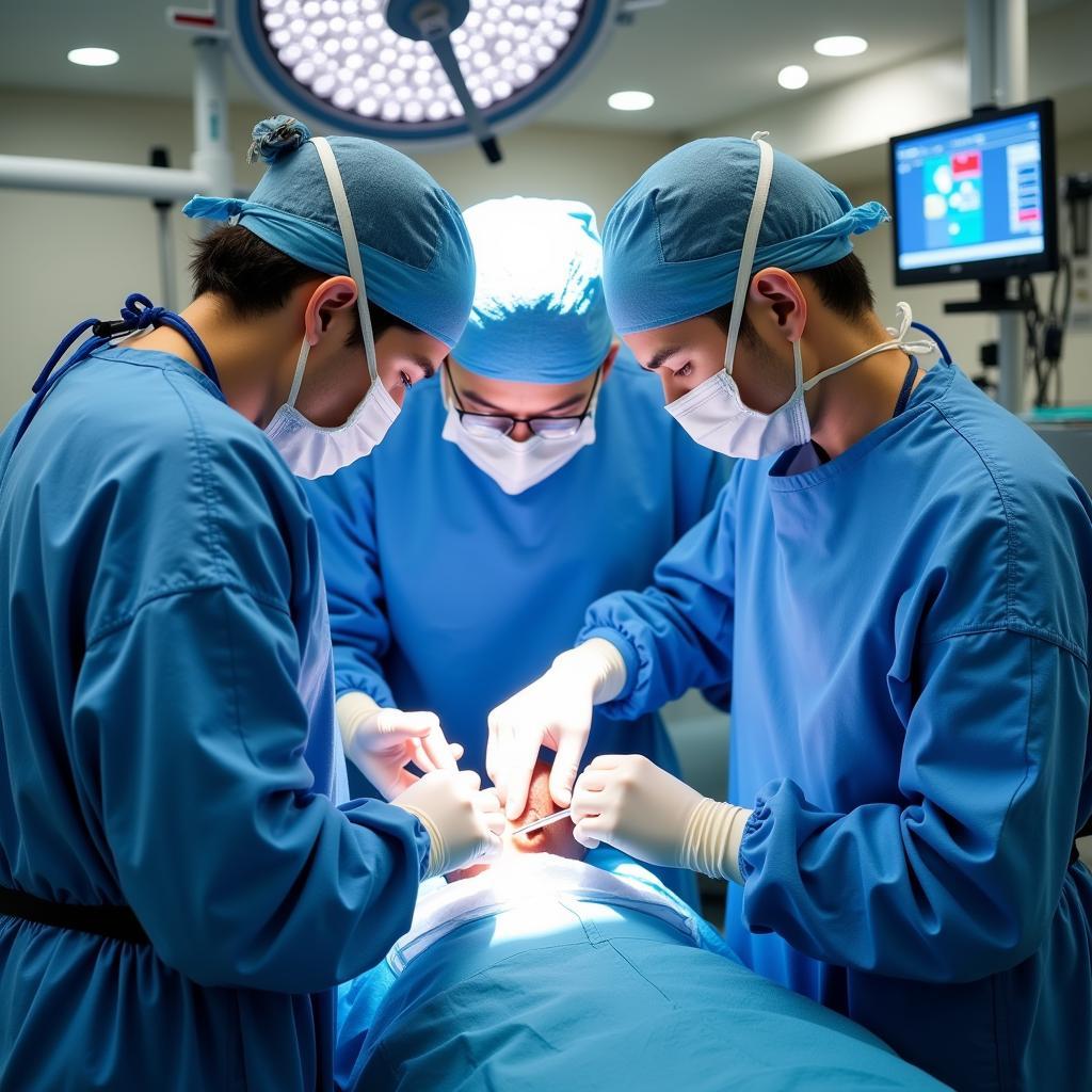 Advanced surgical team in a Georgia magnet hospital operating room