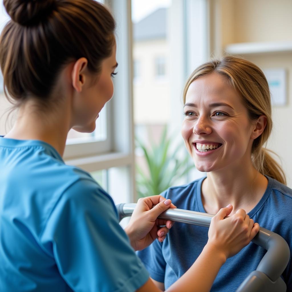 Patient and Therapist in Rehab Session