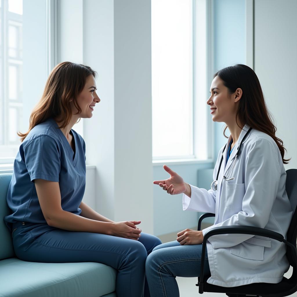 Doctor Consulting with Patient in Hospital Room