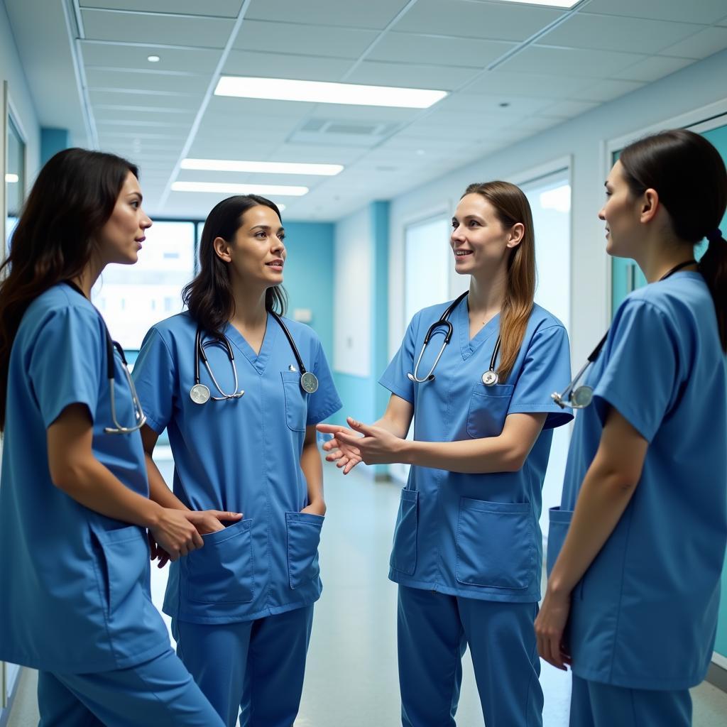 Medical Professionals Collaborating in a Buenos Aires Hospital