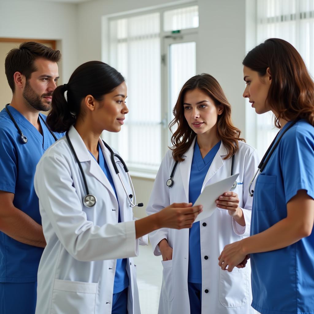  Compassionate medical team engaging in a discussion with parents, prioritizing clear communication and shared decision-making.