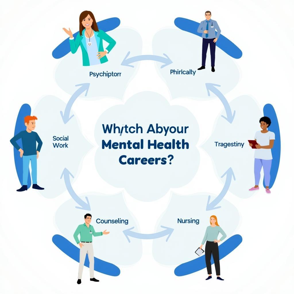 Various mental health career paths illustrated