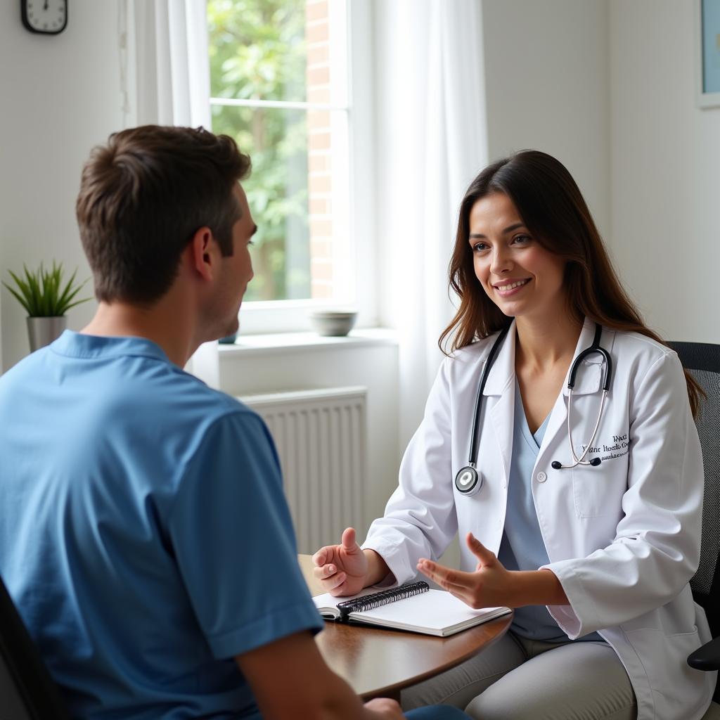 A mental health professional providing support to a patient