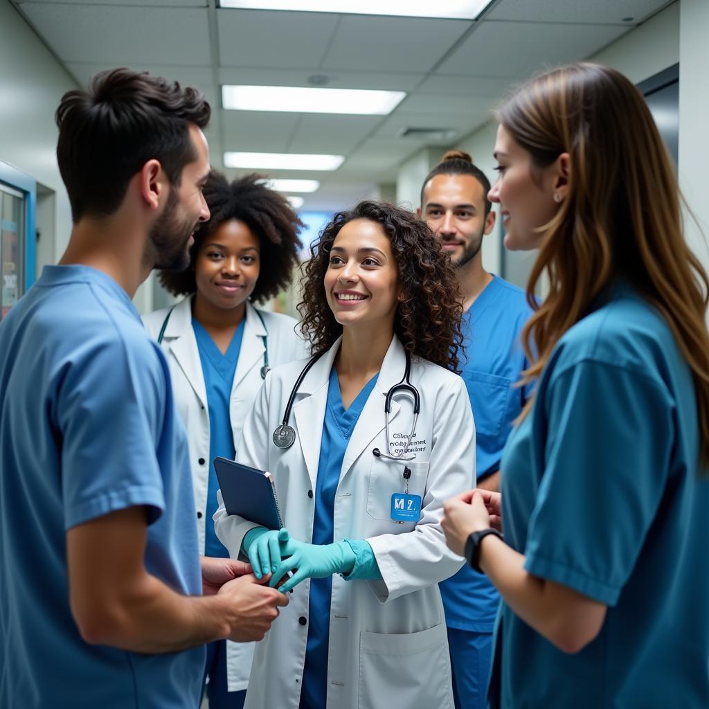 Diverse Medical Professionals Collaborating