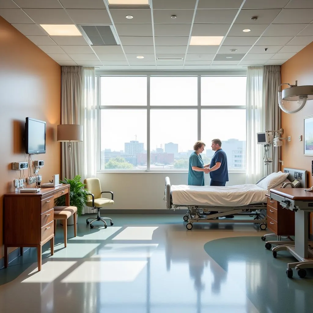 Comfortable and Modern Patient Room at Methodist Transplant Hospital