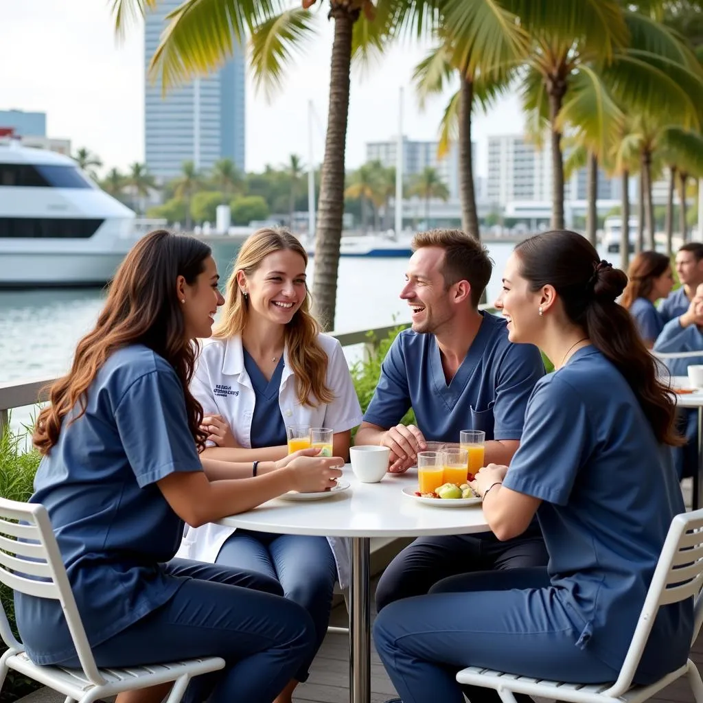 Residents enjoying the Miami lifestyle during their free time.