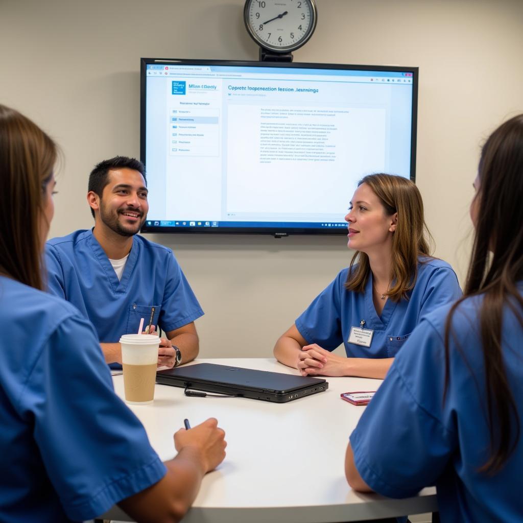 Milton Hospital employees participating in a training session