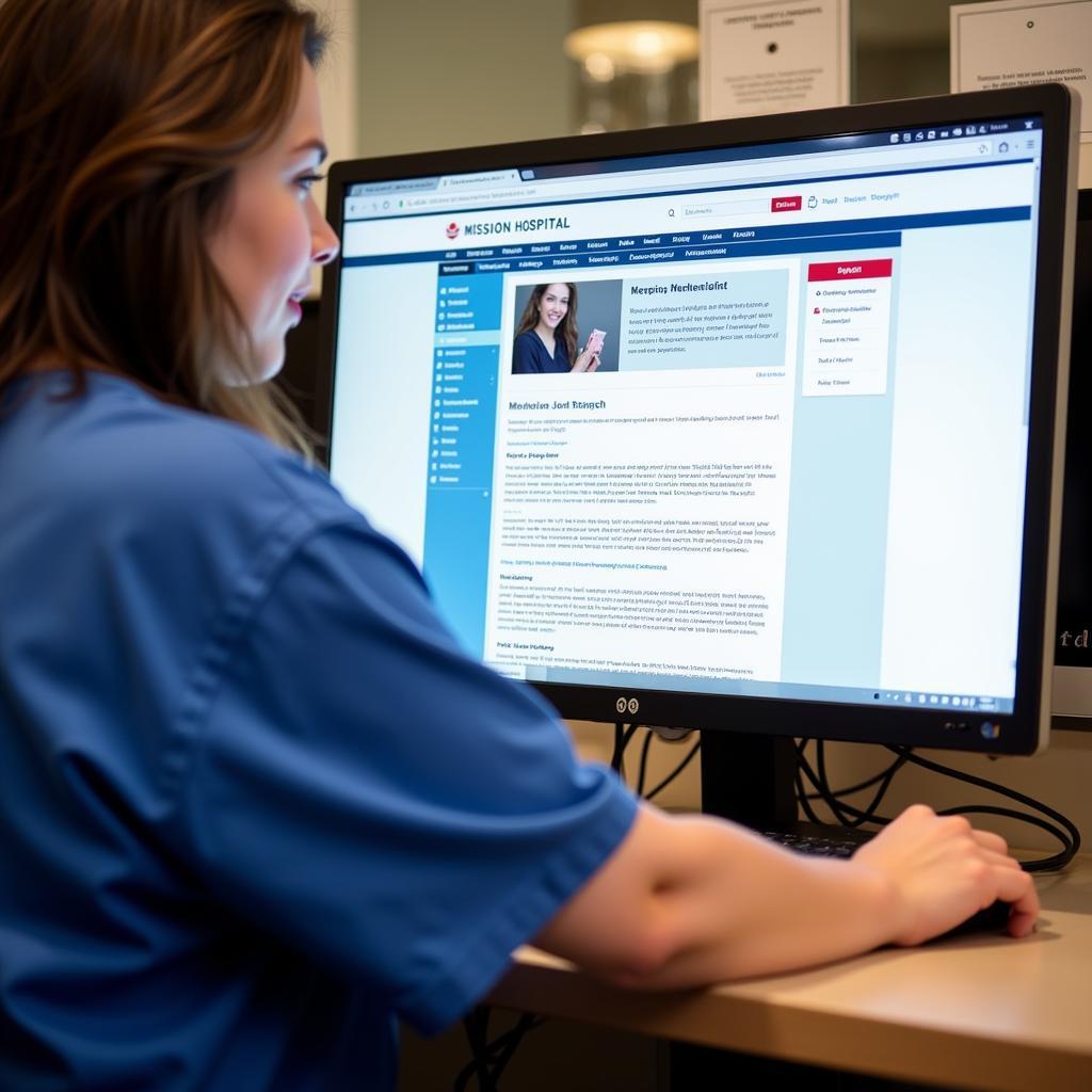 Applicant Reviewing Mission Hospital's Careers Website