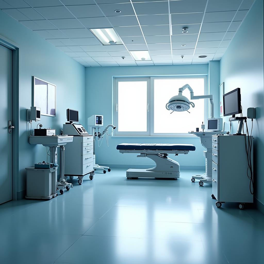 Advanced medical equipment in a modern hospital room