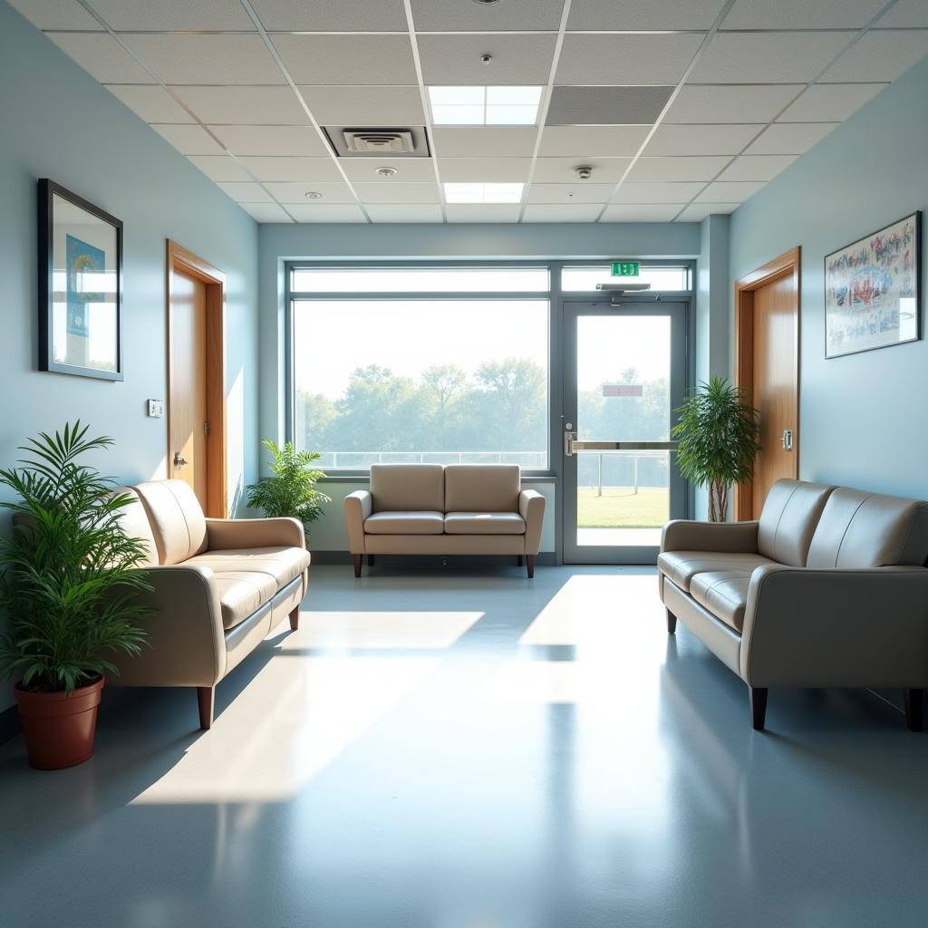 Spacious and comfortable hospital waiting area