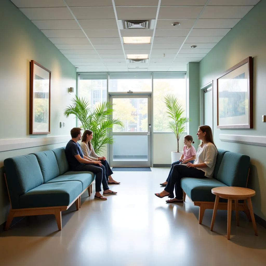 Welcoming and comfortable hospital waiting area filled with natural light