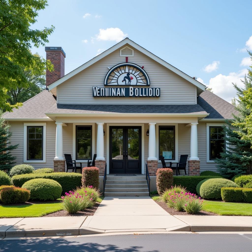 Modern Veterinary Clinic Exterior with Signage