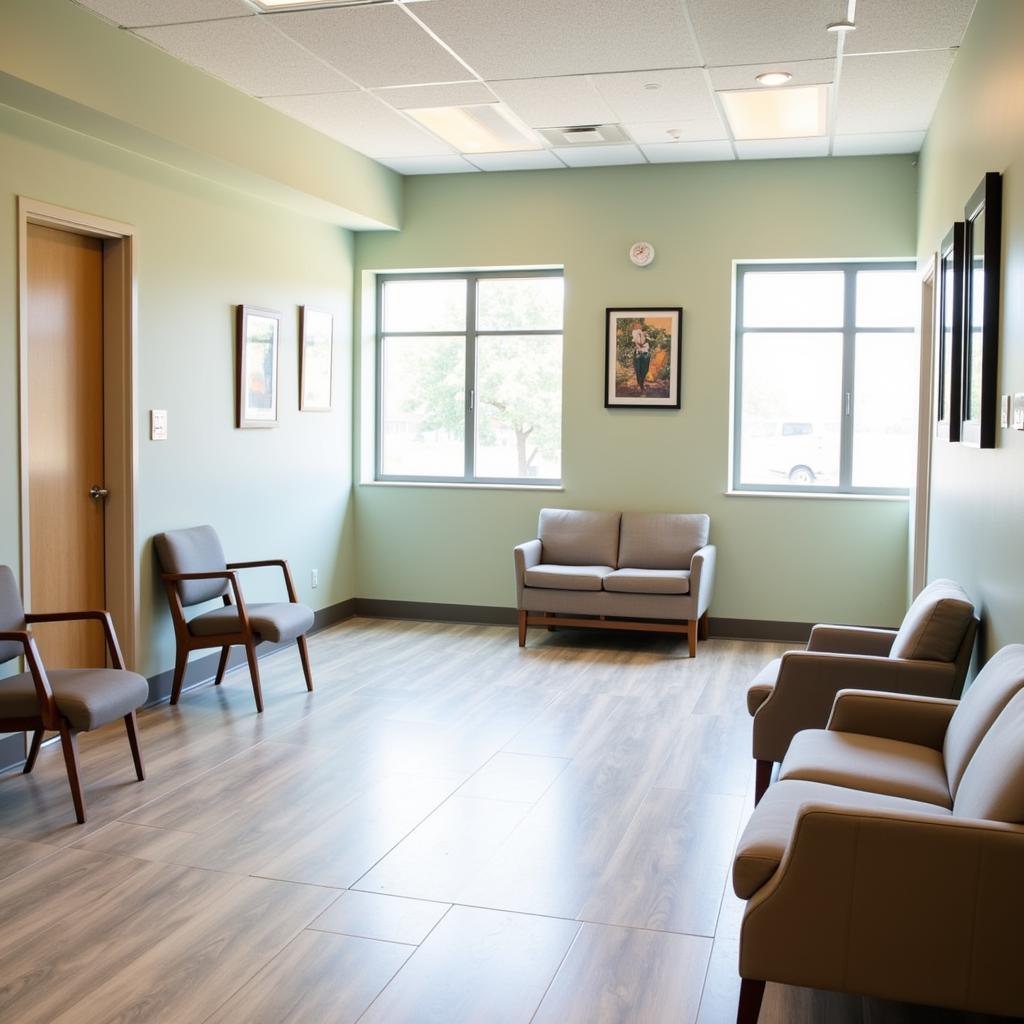 Modern veterinary clinic waiting area