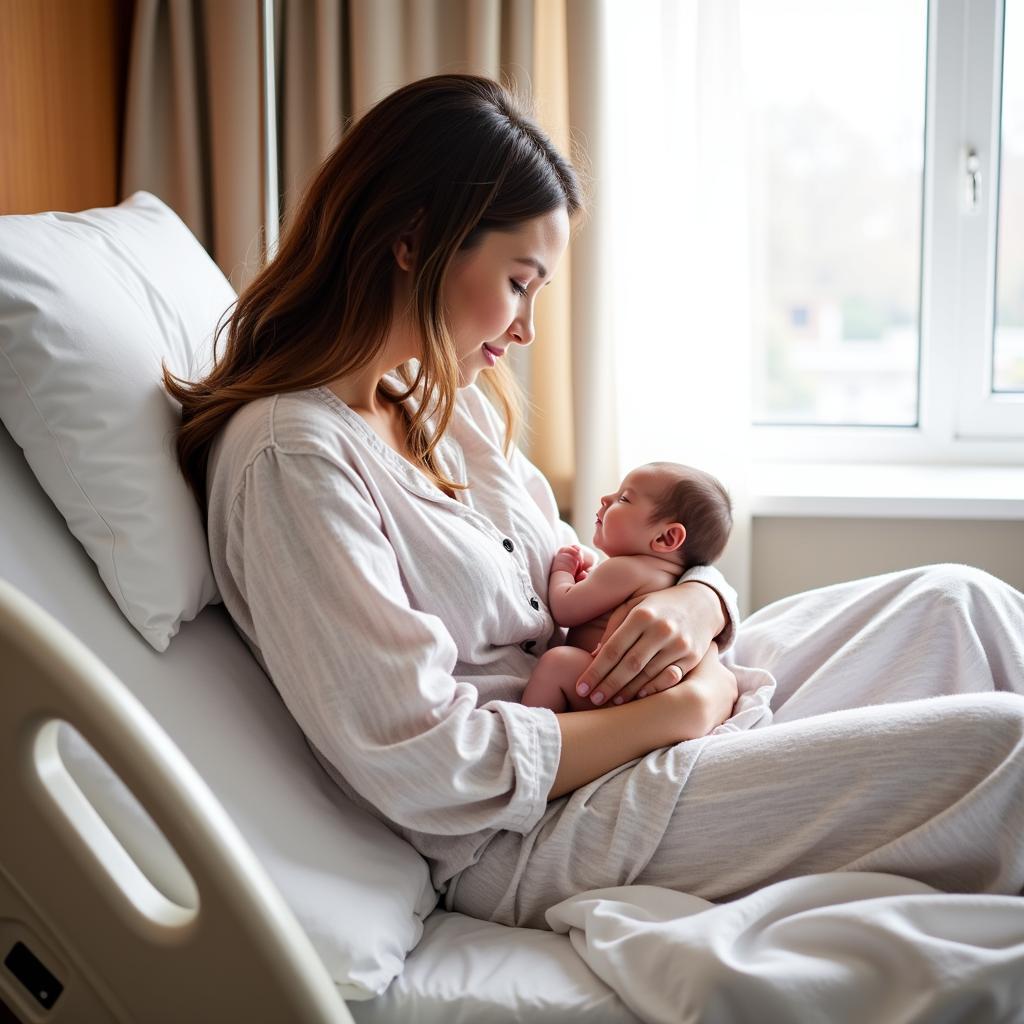  Mom and Baby in Hospital Room