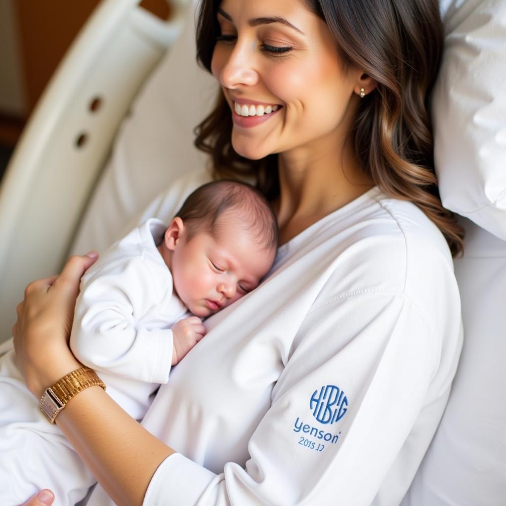 Monogrammed Hospital Gown for New Moms