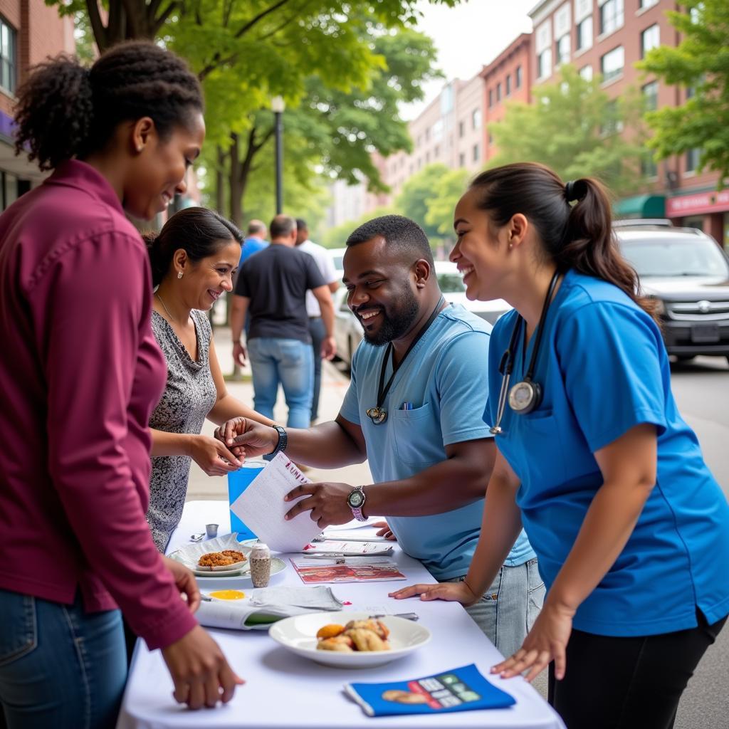 Montefiore Hospital staff participating in a community health fair