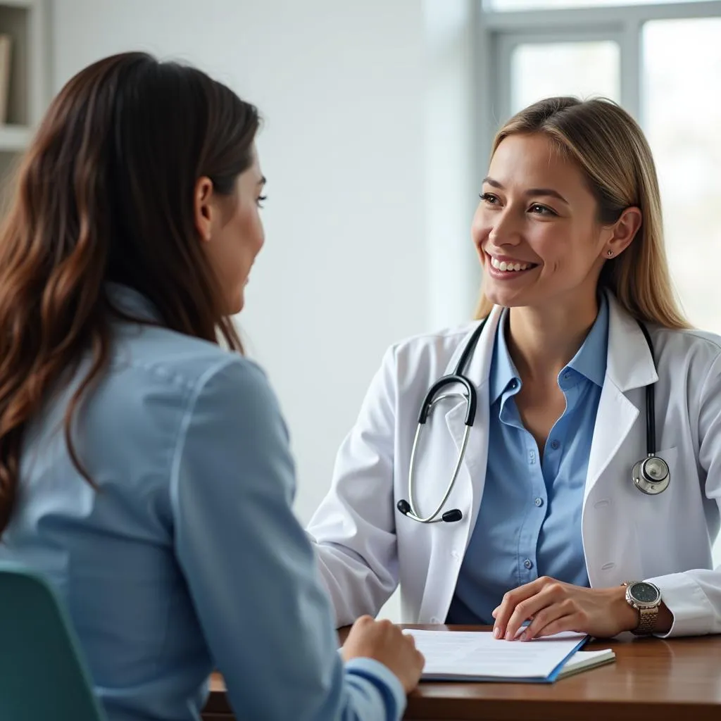 Neurologist consulting with a patient