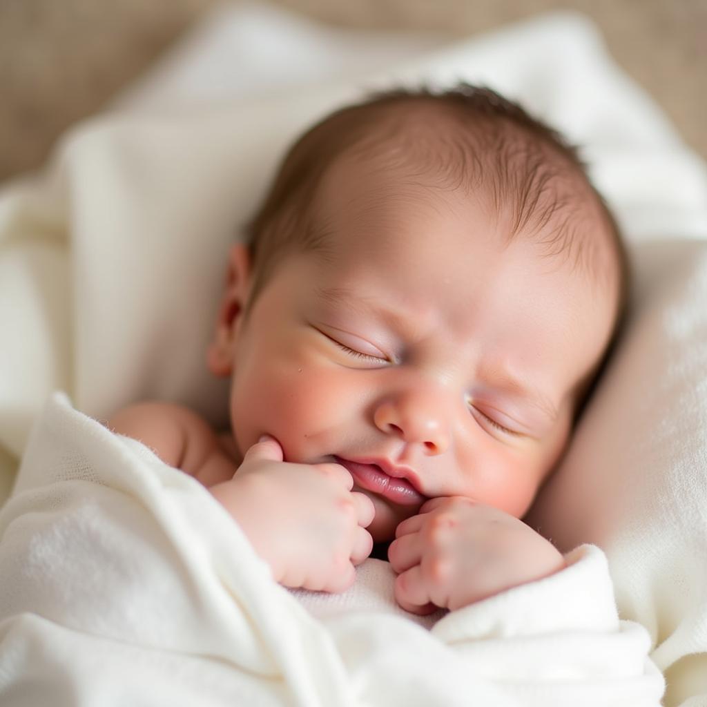 Newborn baby swaddled in a soft blanket