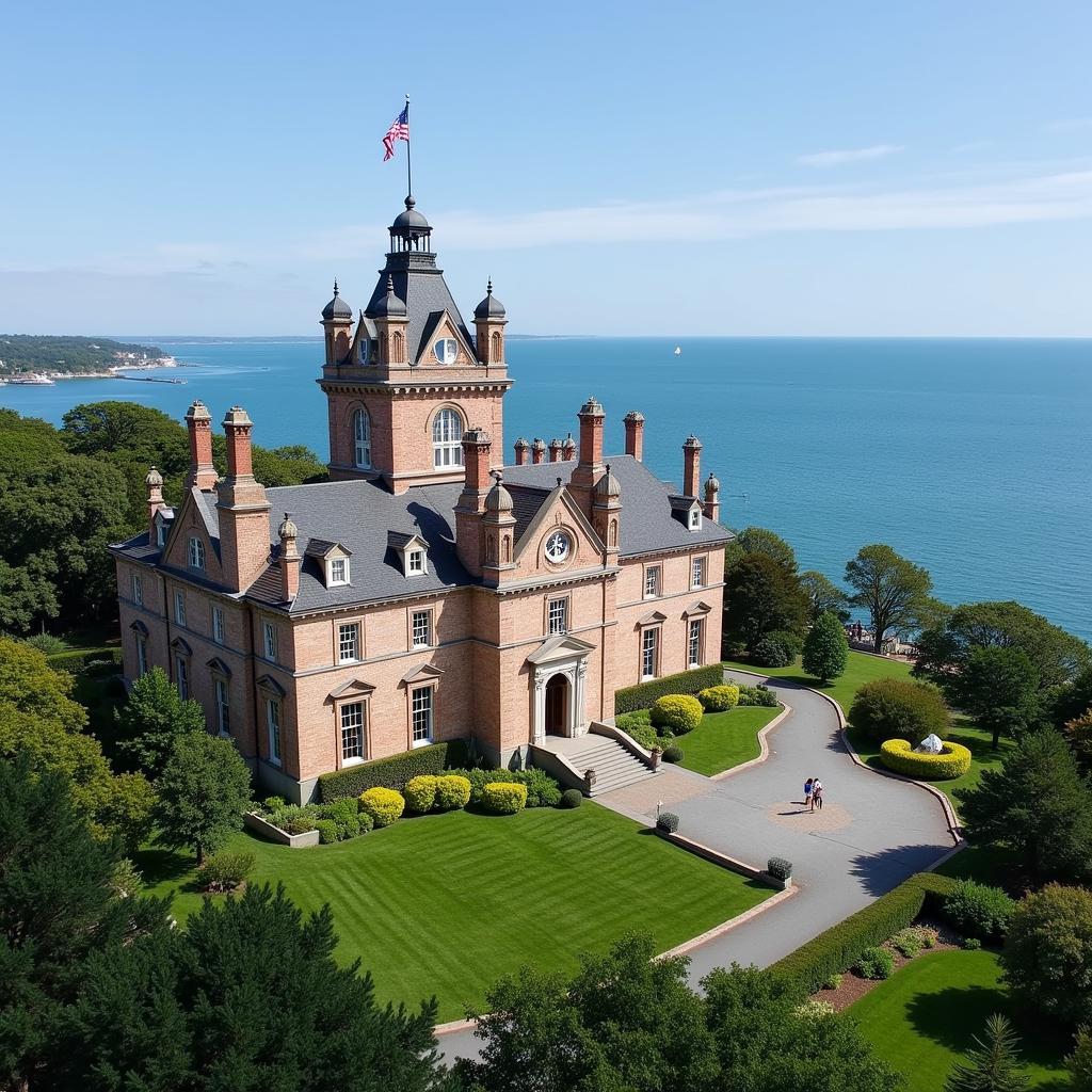 Newport Rhode Island mansion overlooking the water