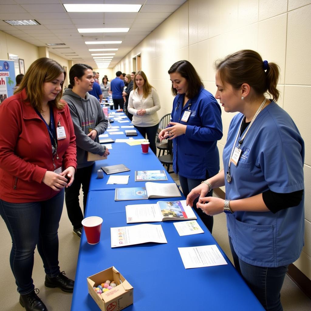 Hospital staff participating in a community health fair