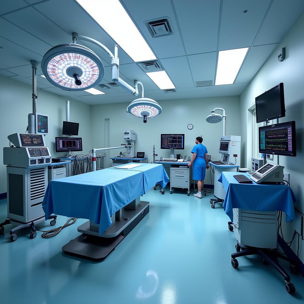 Advanced surgical suite equipped with modern technology