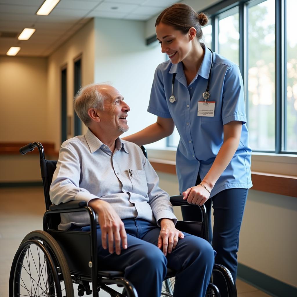 Northside Hospital Volunteer Assisting Patient