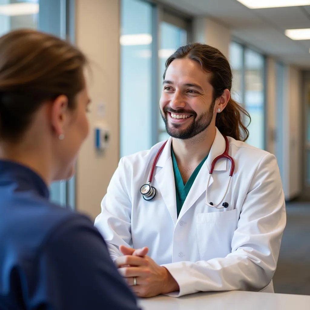 Experienced Northwest Hospital pharmacist consulting with a patient