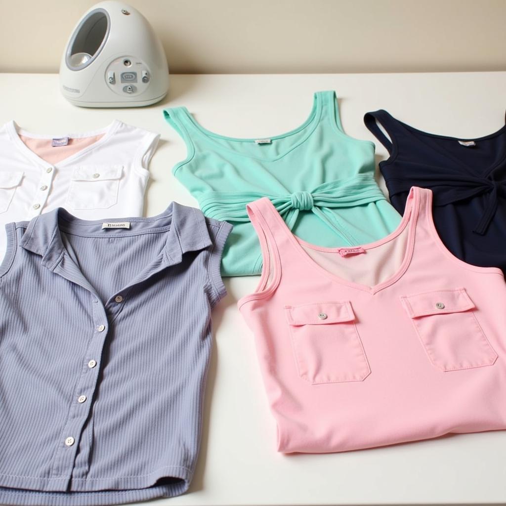 Variety of nursing-friendly tops on display