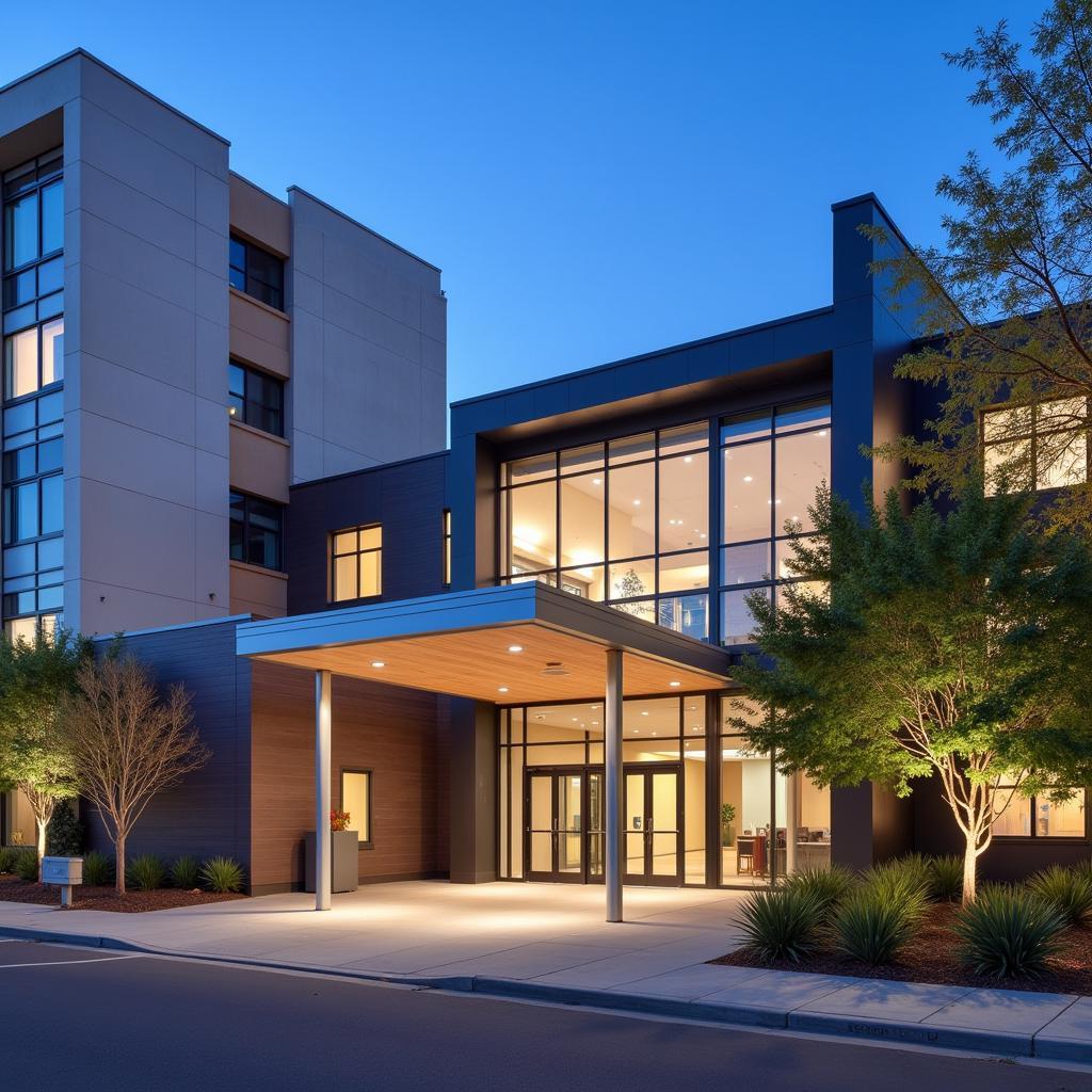 Exterior View of a Modern Hospital in Oakland